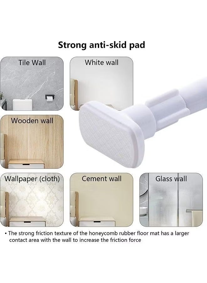 2 pieces Extendable Stainless Steel Tension Rod   No Drilling, Heavy Duty Telescopic Pressure Rod Multi-Purpose for Shower Curtain Rail, Closet Clothes Hanging, Laundry Drying, Window Curtain, Wardrobe & Doorwa - Image 2